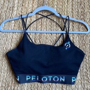 Peloton Solfire black sports bra Medium w rainbow logo